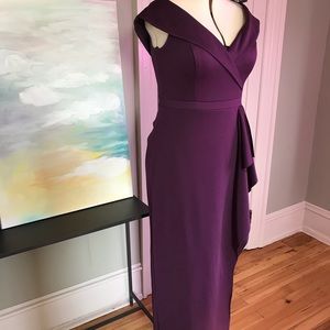 Off Shoulder Purple Formal Gown